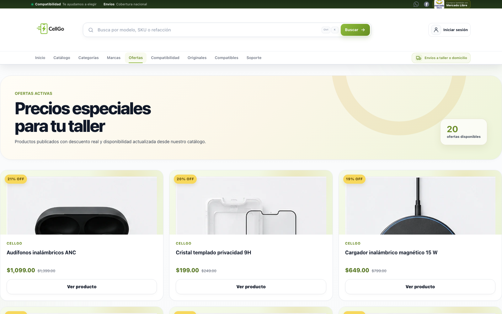 Ofertas activas en la tienda CellGo